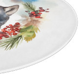 Planche À Découper Alaskan Malamute Festive de la couronne de Noël (Coin)