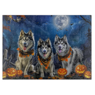 Planche À Découper Alaskan Malamute Halloween Éffrayant