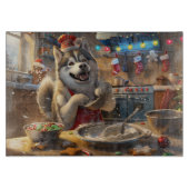 Planche À Découper Alaskan Malamute : Noël festif (Devant)