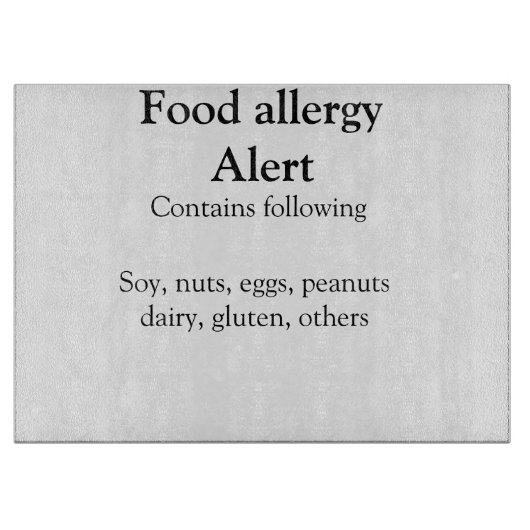Planche À Découper Alerte d'allergie alimentaire ajouter le nom texte (Devant)