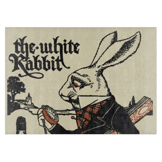 Planche À Découper Alice Lapin Blanc Classique Wonderland (Devant)