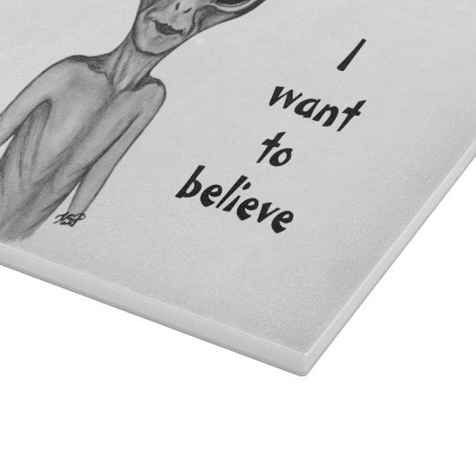 Planche À Découper Alien gris, je veux croire (Coin)
