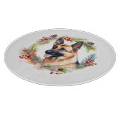 Planche À Découper Allemand Berger Noël Wreath Festive Pup (Coin)