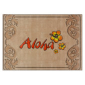 Planche À Découper Aloha hawaïen apparence bois sculpté (Devant)