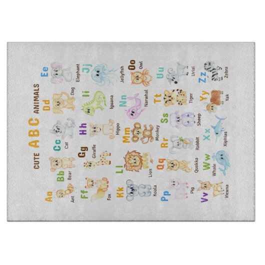 Planche À Découper Alphabet Animaux ABC Animaux mignons (Devant)