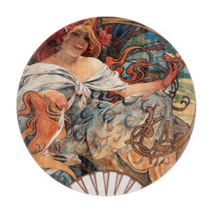 Planche À Découper Alphonse Mucha Biscuits Lefevre Utile Speckled De
