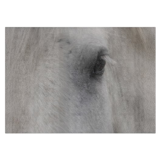Planche À Découper Âme de cheval blanc aux yeux expressifs (Devant)