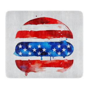 Planche À Découper America Burger (Peinture Blanche No. 2)