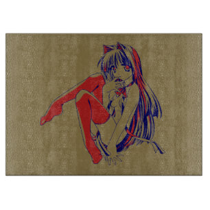 Planche À Découper Américain Manga Neko Catgirl Kawaii Anime