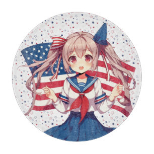 Planche À Découper Américaine patriotique fille d'anime