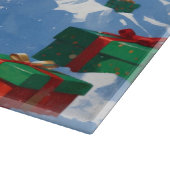 Planche À Découper American Akita Noël Festival scène de neige (Coin)