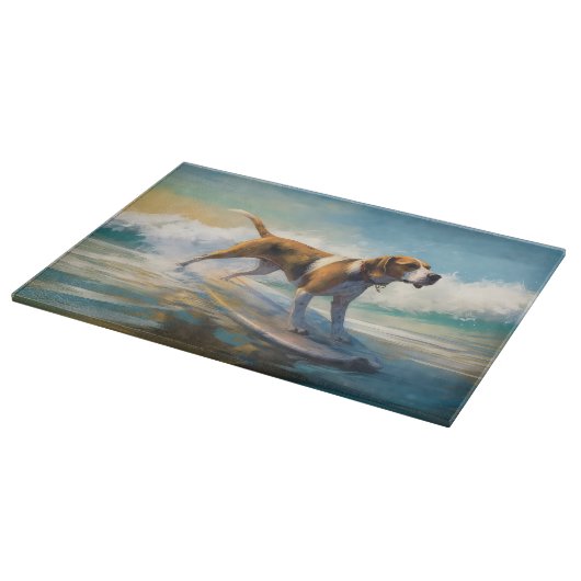 Planche À Découper American Engligh Foxhound Beach Surfing Paining (Coin)