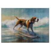 Planche À Découper American Engligh Foxhound Beach Surfing Paining (Devant)