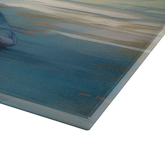 Planche À Découper American Engligh Foxhound Beach Surfing Paining (Coin)