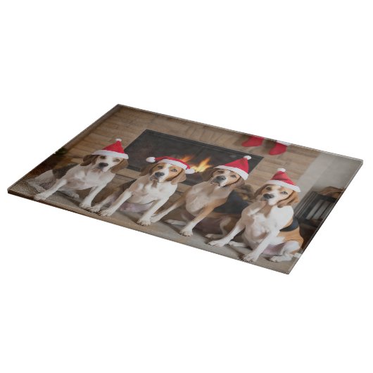 Planche À Découper American English Foxhound Freplace Noël (Coin)