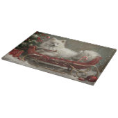 Planche À Découper American Eskimo Chien Festif de Noël (Coin)