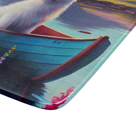 Planche À Découper American Eskimo Dog on Paddle : Une aventure Pitto (Coin)