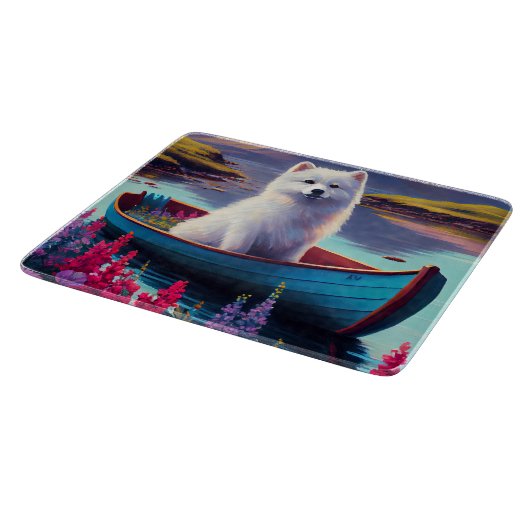 Planche À Découper American Eskimo Dog on Paddle : Une aventure Pitto (Coin)