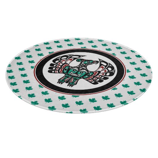 Planche À Découper Amérindien Noir Haida Art Thunderbird (Coin)