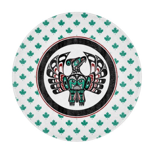 Planche À Découper Amérindien Noir Haida Art Thunderbird (Devant)