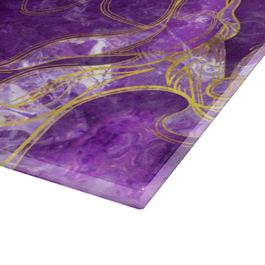 Planche À Découper Améthyste avec la texture marbrée par or (Coin)