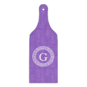 Planche À Découper Améthyste Wht Cadre Rnd Clé Grecque Monogramme Ini (Devant)