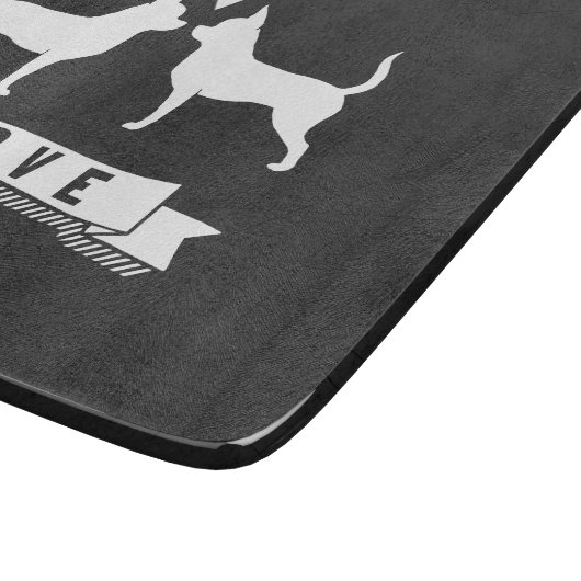 Planche À Découper Amour de chiwawas - silhouettes de chien avec le (Coin)