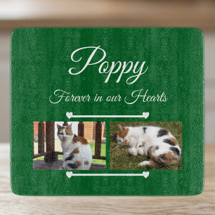 Planche À Découper Amoureux des animaux en verre vert et blanc avec 2