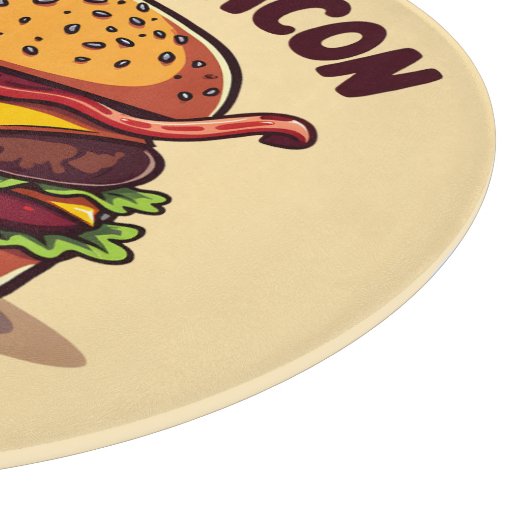 Planche À Découper Amusant Pun Alimentaire Bacon Lover Cheeseburger D (Coin)