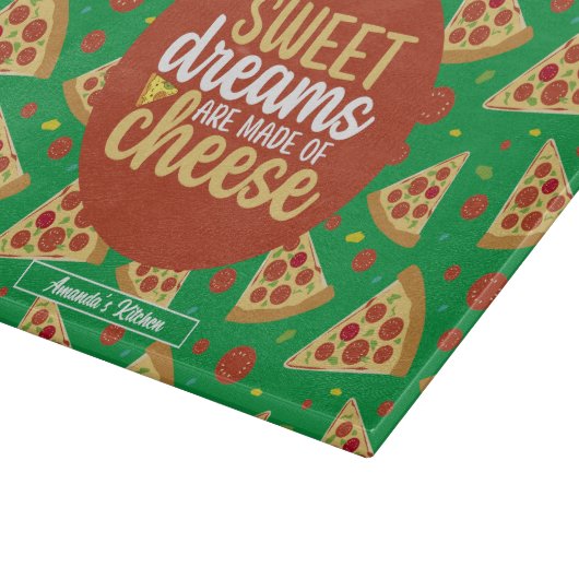 Planche À Découper Amusant Pun au fromage Retro Italien Pizza Motif (Coin)