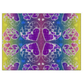 Planche À Découper Amusant Violet, bleu, jaune motif de Coeurs Whimsi (Devant)