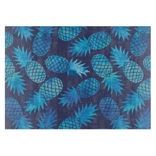 Planche À Découper Ananas Blue Tie Dye (Devant)
