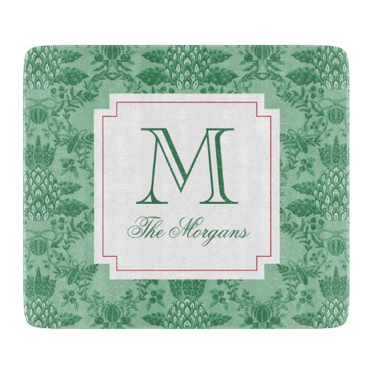 Planche À Découper Ananas de Noël festif Monogramme (Devant)