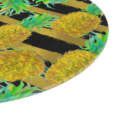 Planche À Découper Ananas d'or sur des rayures (Coin)