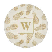 Planche À Découper Ananas Monogram Gold sur ivoire (Devant)