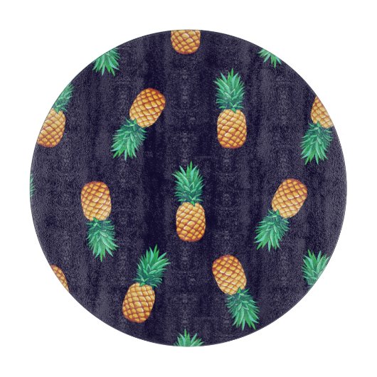 Planche À Découper Ananas sur la marine (Devant)