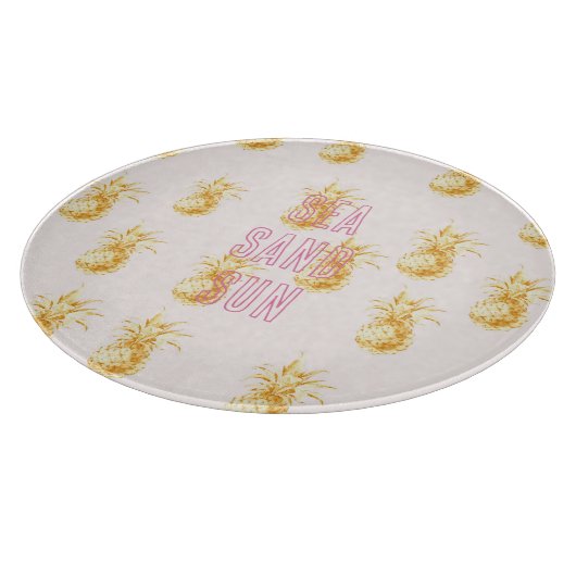 Planche À Découper Ananas Tropical Pink Or Blush (Coin)