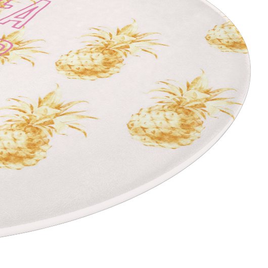 Planche À Découper Ananas Tropical Pink Or Blush (Coin)