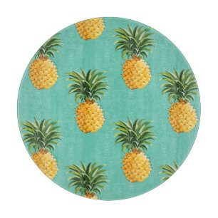 Planche À Découper Ananas tropicaux sur Teal