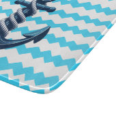 Planche À Découper Ancrage bleu avec vagues bleues (Coin)