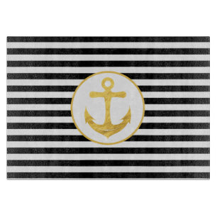 Planche À Découper Ancre et bandes Thème nautique Conseil de coup