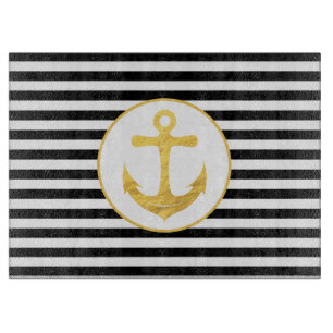Planche À Découper Ancre et bandes Thème nautique Conseil de coup