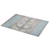 Planche À Découper Ancre nautique nom bois Cadeau côtier (Coin)