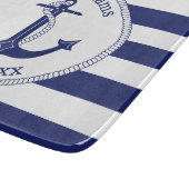 Planche À Découper Ancre nautique Nom de famille 6" x 7" (Coin)