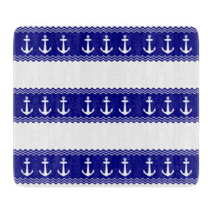Planche À Découper Ancres Motifs de la côte bleue de la Marine