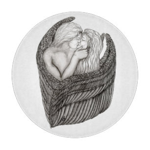 Planche À Découper Angels Kissing, noir et blanc Design