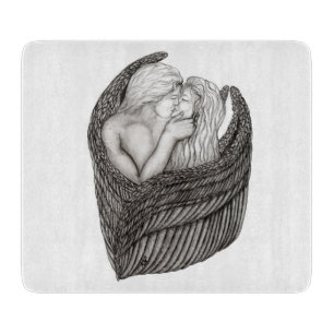 Planche À Découper Angels Kissing, noir et blanc Design