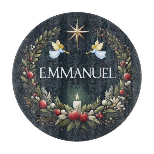 Planche À Découper anges de Noël Emmanuel (Devant)