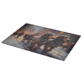 Planche À Découper Anglais Cocker Spaniel Noël Festin Saison (Coin)