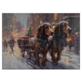 Planche À Découper Anglais Cocker Spaniel Noël Festin Saison (Devant)